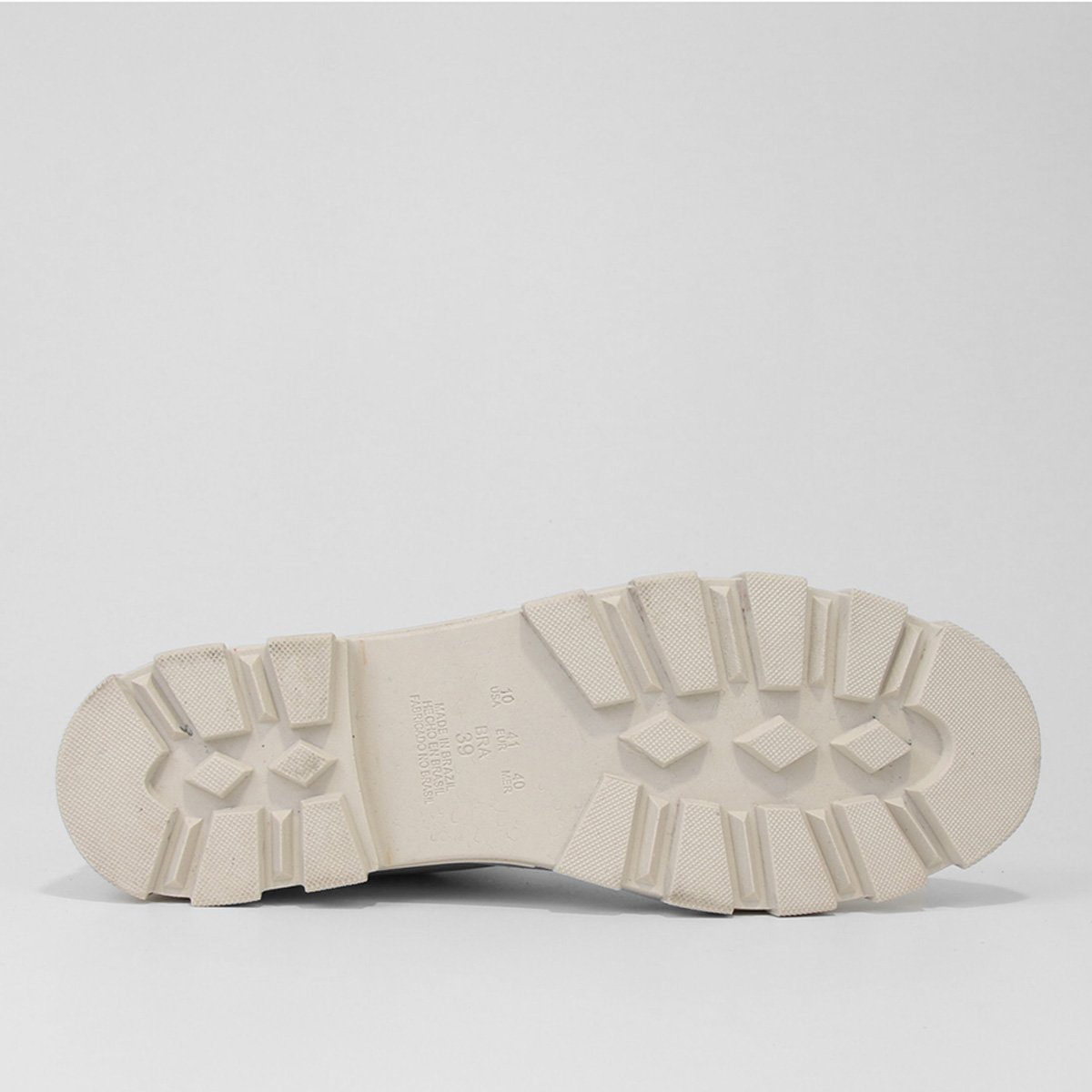 Bota Coturno Look Fashion Lisa Tratorada Feminina Off White - 34