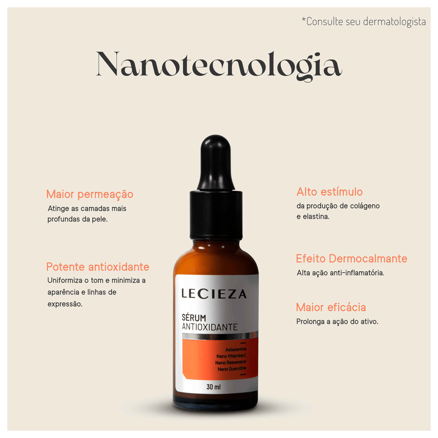 Lecieza Antioxidante - Sérum Facial 30ml