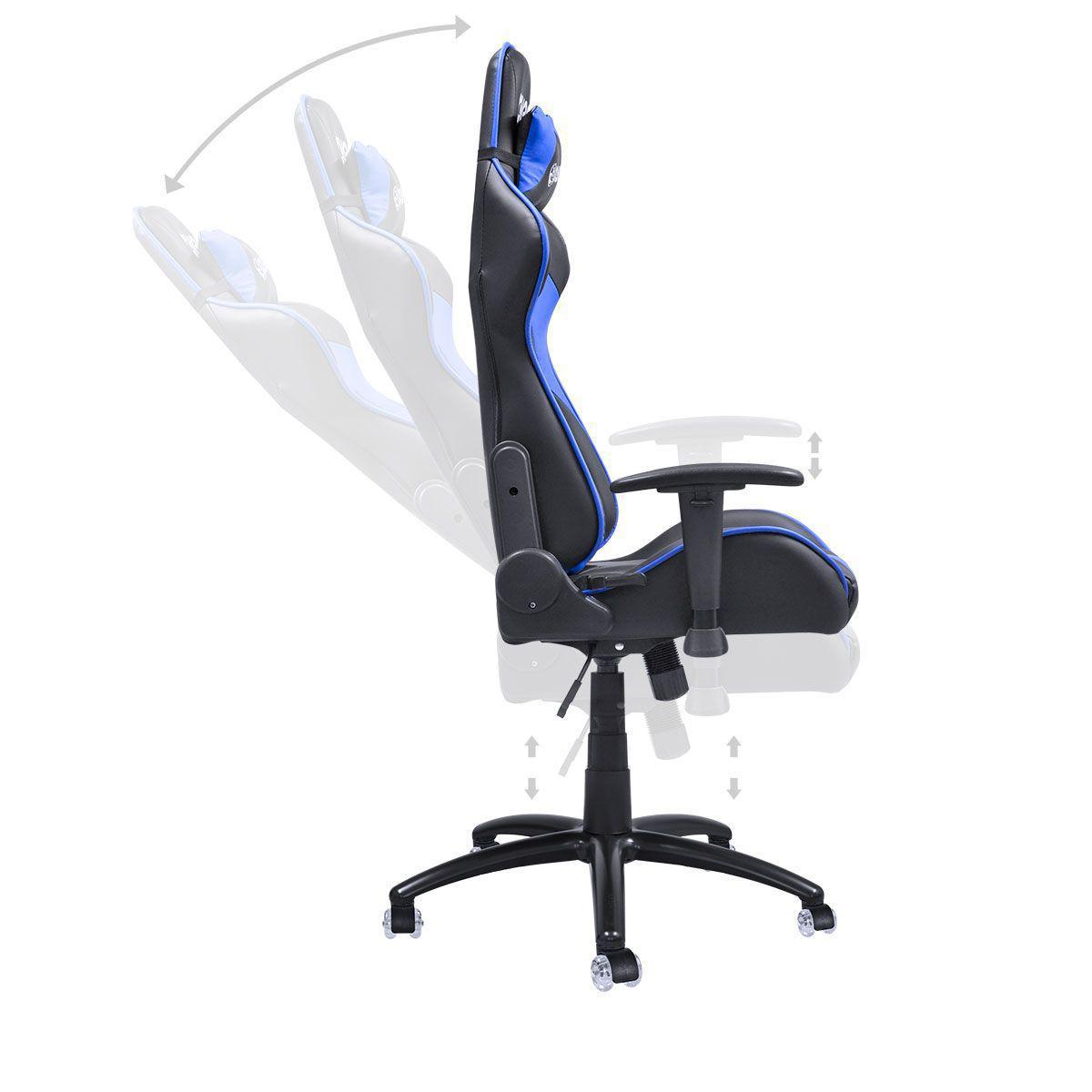 Cadeira Gamer Mad Racer V8 Azul Com Rodas Em Gel