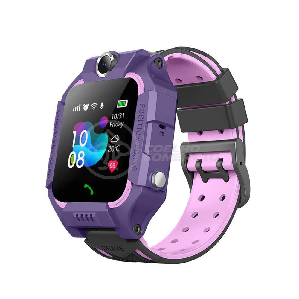 Smartwatch Relógio Inteligente Infantil Criança Q12 - Roxo