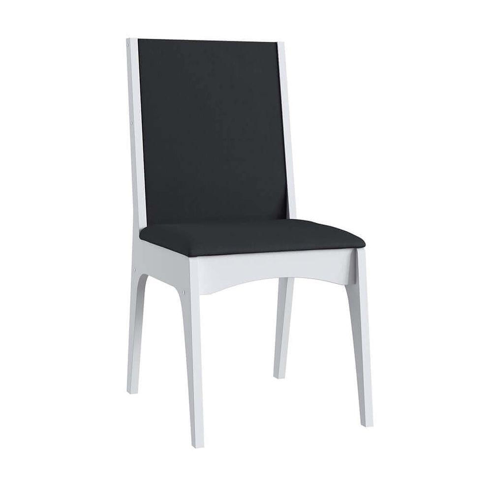 Conjunto Mesa Com Base 6 Cadeiras Mdf Branco E Preto