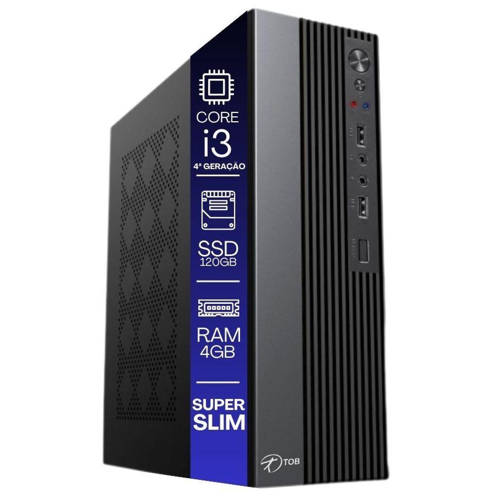 Miniatura Computador Tob Slim Compacto 4ª Geração Intel Core I3 Ssd 120gb Memória 4gb Windows 10 Trial Desktop Pc Cpu