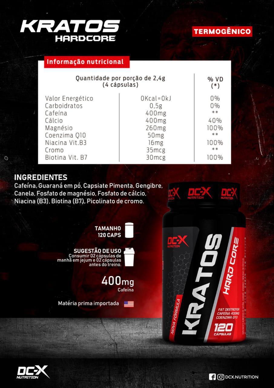 Miniatura Termogênico Kratos Hardcore 120 Capsulas - Dcx Nutrition