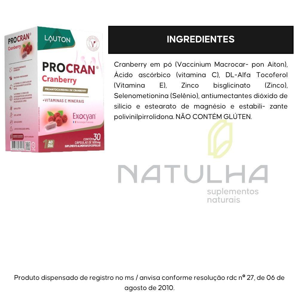 Miniatura Procran Cranberry + Vitamina E, C, Selênio E Zinco 30 Doses