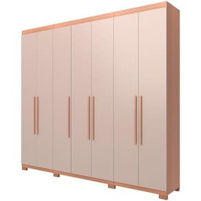 Miniatura Guarda-Roupa Casal Bartira Diplomata 7 Portas de Bater 6 Gavetas Internas MDP - 255,6cm de Largura Avelã/Capuccino