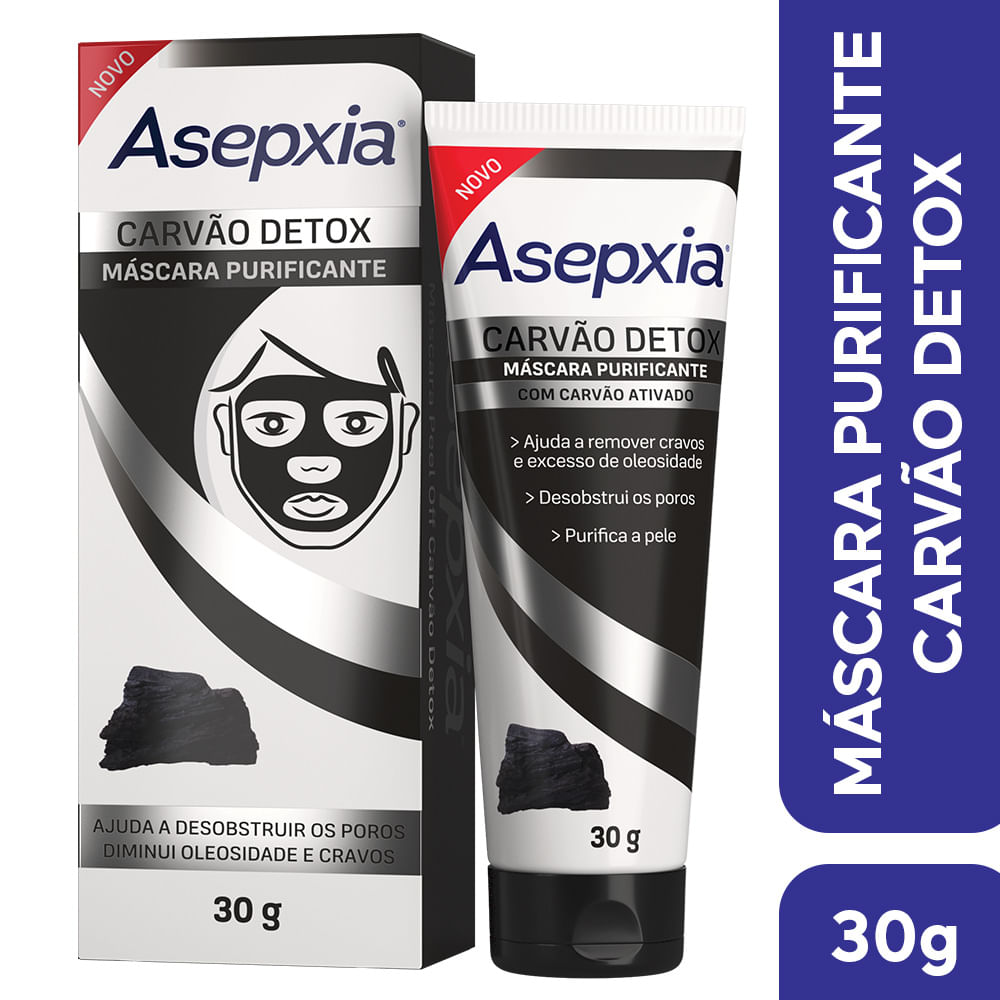 Miniatura Máscara Peel Off Asepxia Carvão Detox 30g