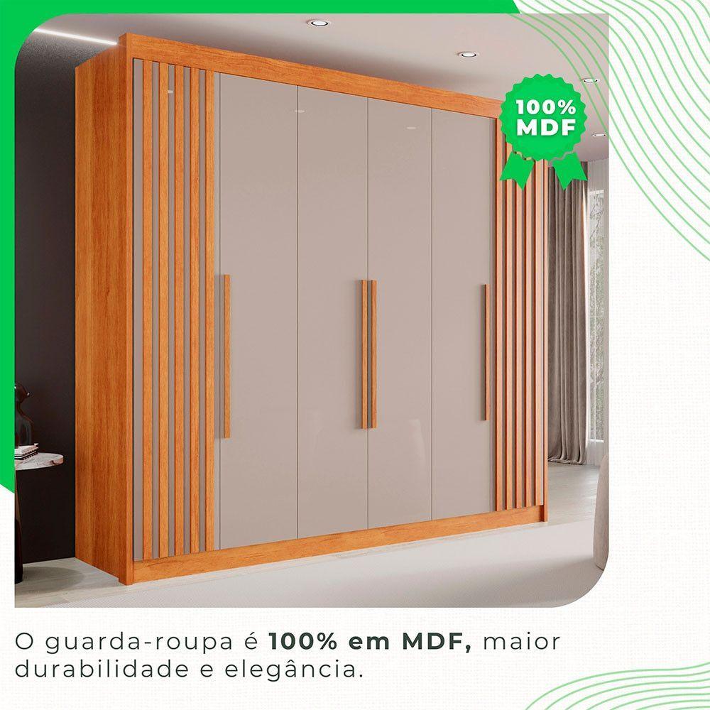Miniatura Guarda-roupa Casal 6 Portas 6 Gavetas Granada Mdf Sallêto Cinamomo Com Off White
