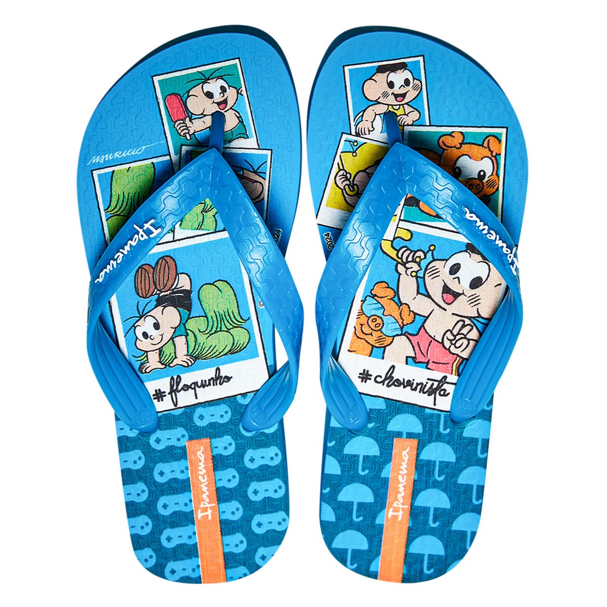 Miniatura Chinelo Infantil Ipanema Turma da Mônica Menino Azul+Verde - 27/28