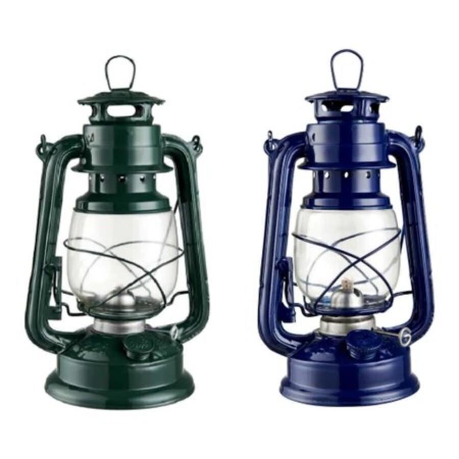 Miniatura Lampião Querosene 24Cm Lamparina 200Ml Luminária Retrô-Verde