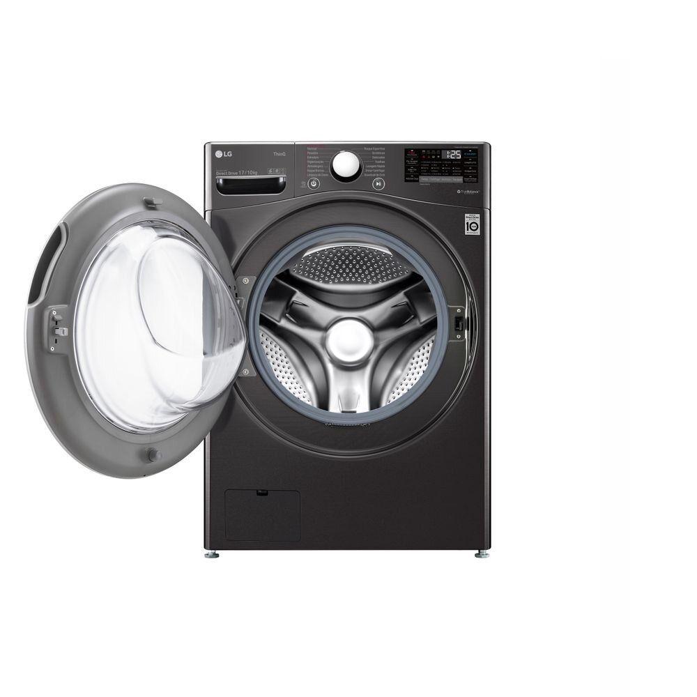 Miniatura Lavadora de Roupas Lava e Seca Smart LG Aço Escovado com Wi-Fi ThinQ 17KG Preto 220V WD17BV2S6B 220v
