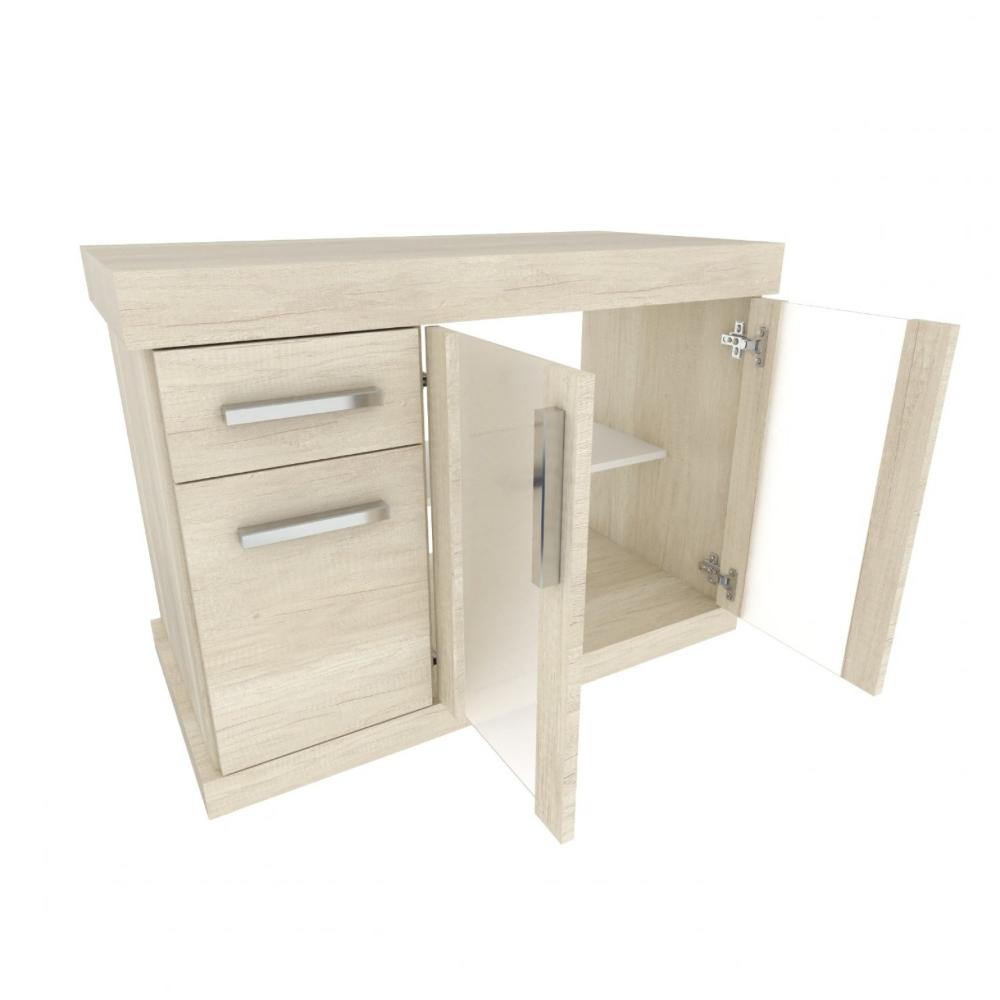 Gabinete Atacama 2 Porta 2 Gavetas Darabas Agardi Mezzo Blanco