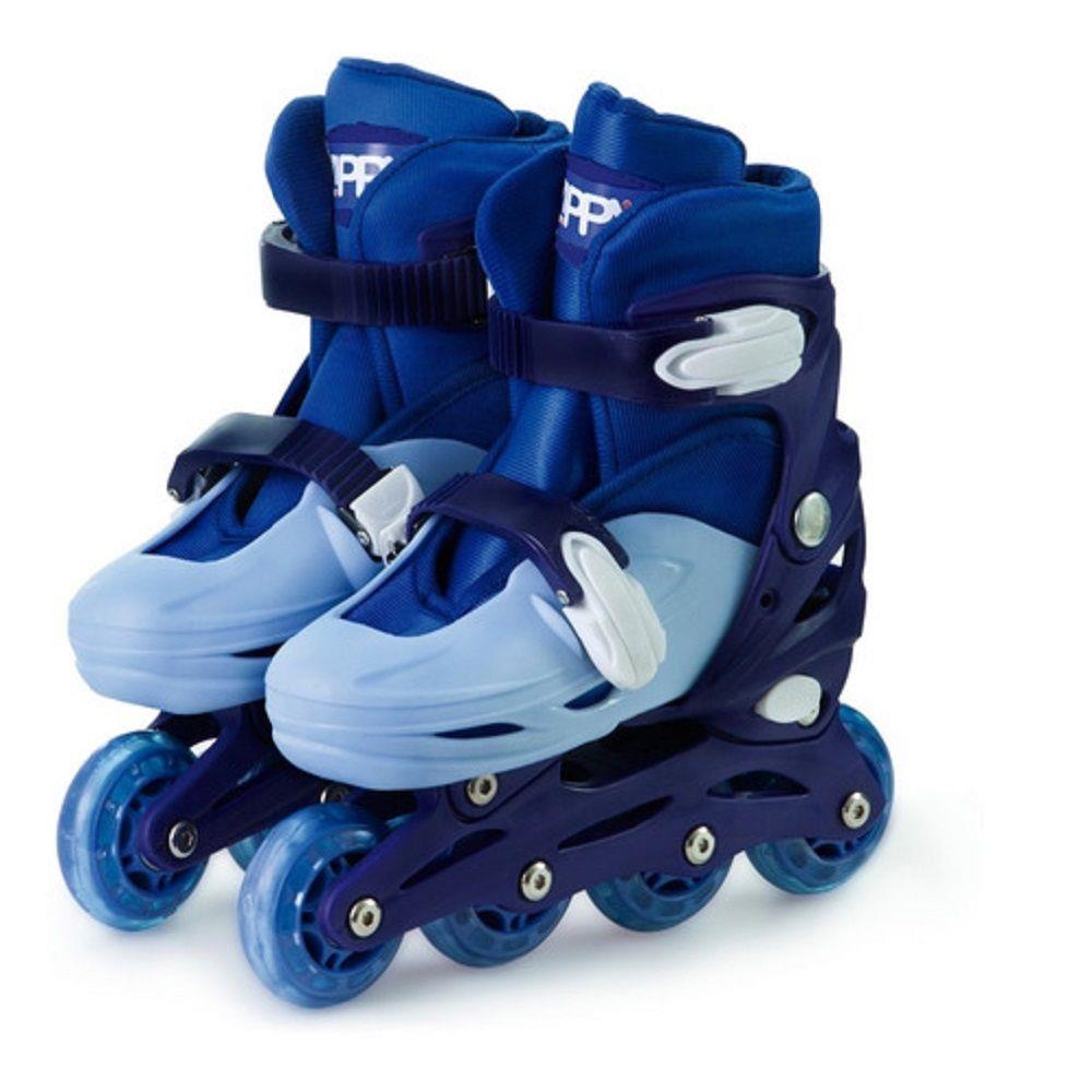 Miniatura Patins Roller In Line Ajustável Zippy Toys PL19AP Azul Tam 30-33