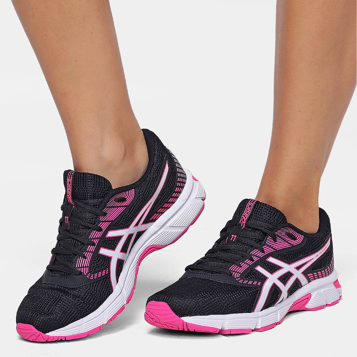Miniatura Tênis Asics Gel-Impression 11 Feminino Preto+Pink - 34