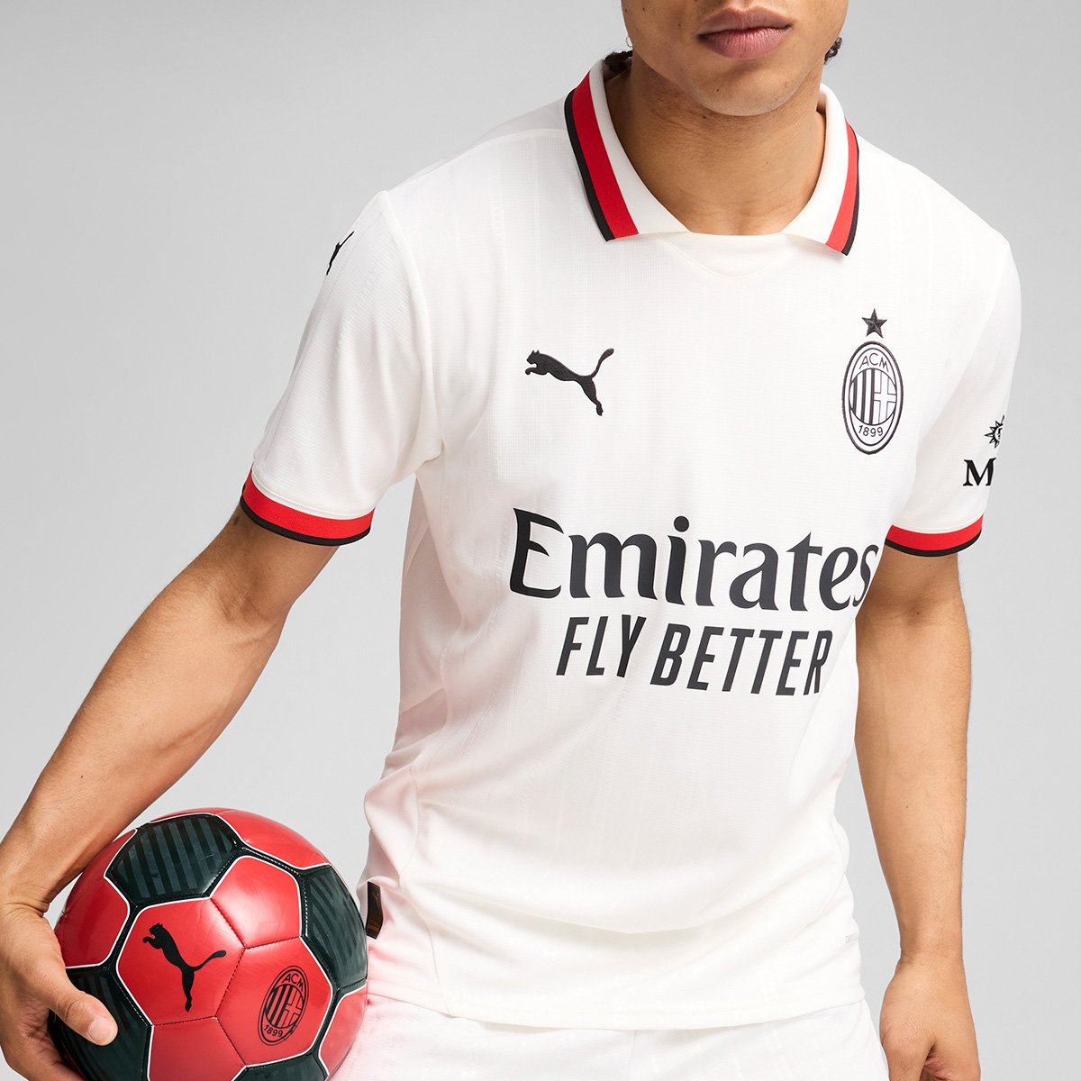 Miniatura Camisa Milan Away 24/25 s/nº Torcedor Puma Masculina Branco - EGG