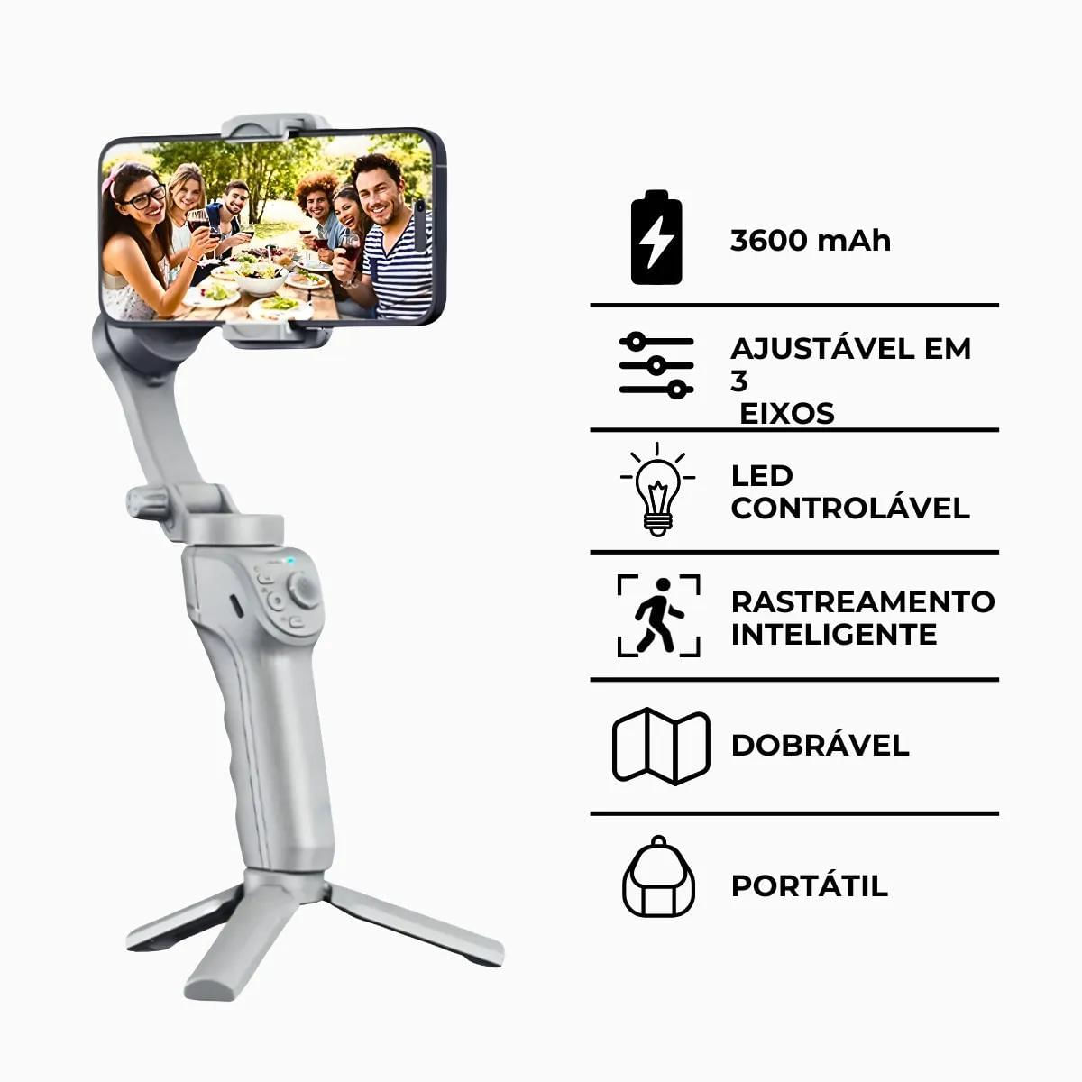Miniatura Estabilizador Gimbal 3 Eixos Portátil