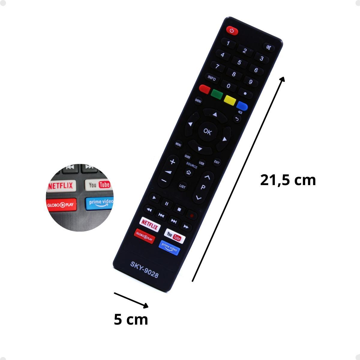 Miniatura Controle Para Tv Philco Smart Tecla Netflix Globo Play You Tube