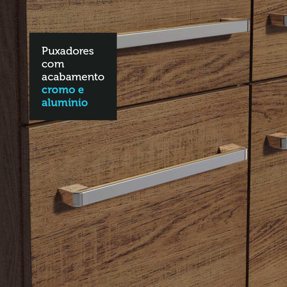 Armário de Cozinha Compacta 165cm Emilly Madesa 08 Rustic
