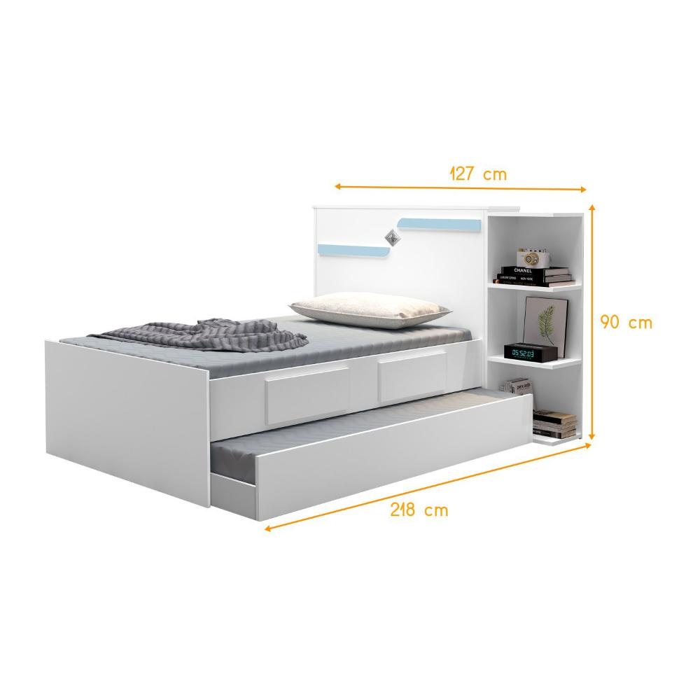 Miniatura Bicama Baú Solteiro 2 Gavetas Iris J&A Móveis Branco