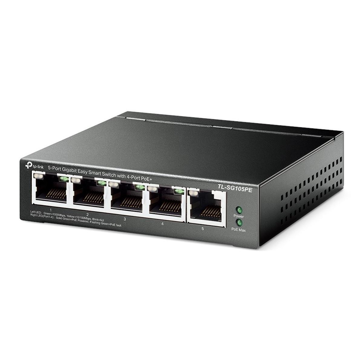 Miniatura Switch Gigabit Easy Smart 10/100/1000 5 Portas Sendo 4 Poe