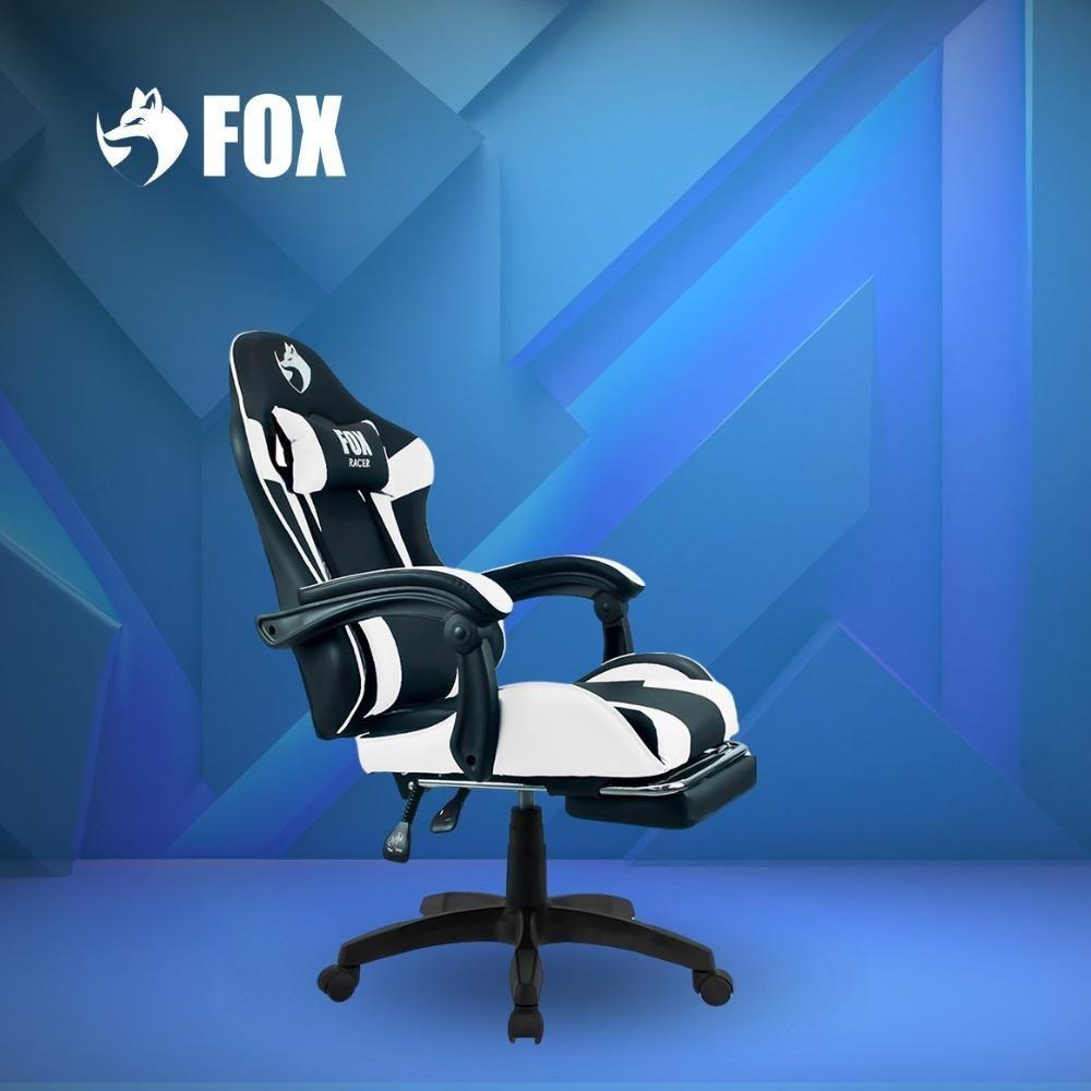 Miniatura Cadeira Gamer Fox Racer Zerda Com Apoio De Pés Branca W20