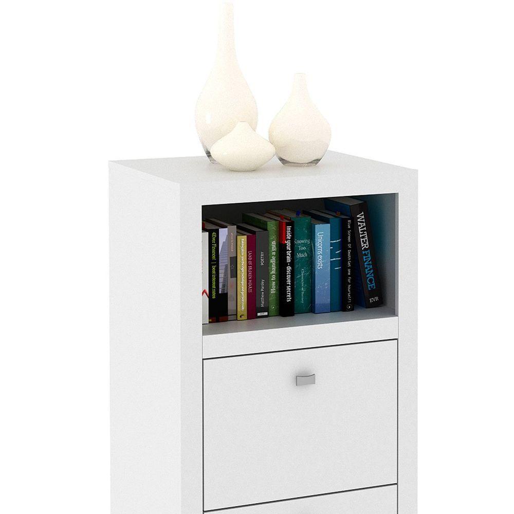 Armário Para Escritório Com 3 Gavetas Arquivo Branco