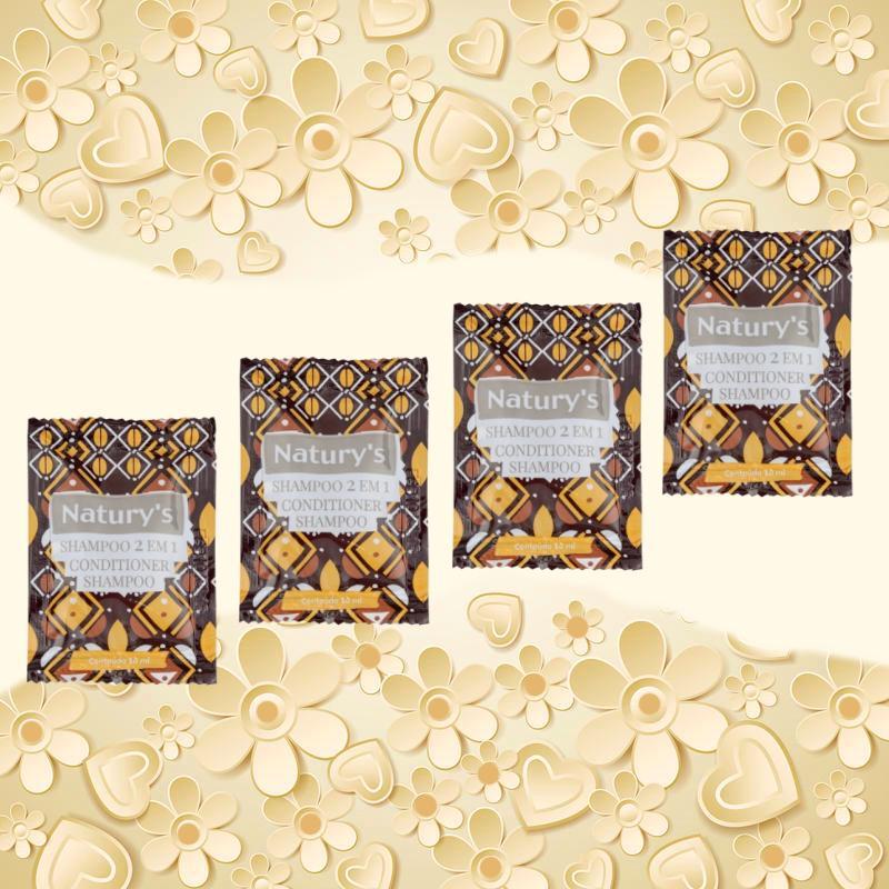 Miniatura Kit 500 Mini Shampoo Condicionador 2 Em 1 Hotel Sachê 10Ml