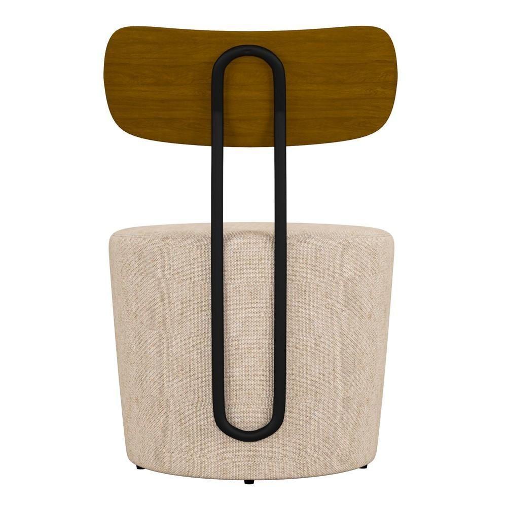 Kit 2 Poltronas Decorativas Redondas 53cm Le Moon M22 Linho Cru - Mpozenato