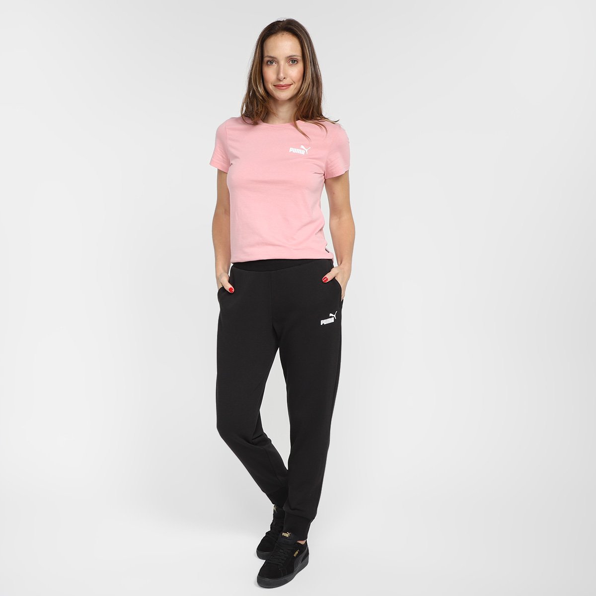 Miniatura Calça Moletom Puma Essentials Feminina Preto - EEGG