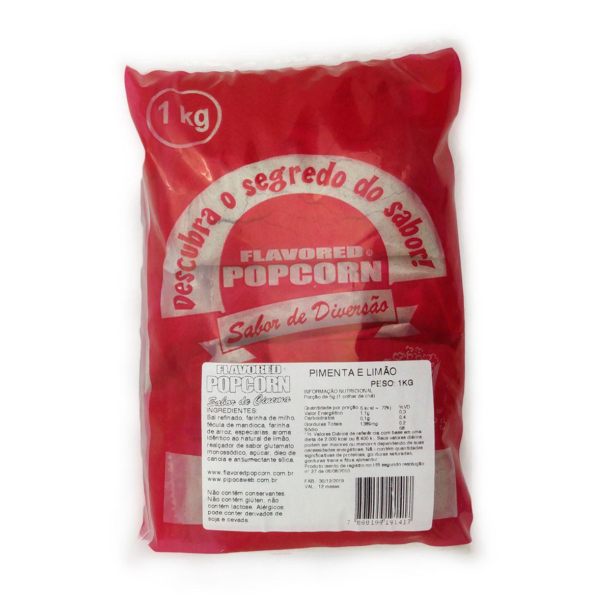 Miniatura Tempero Pipoca Popcorn - Sabor Pimenta E Limão - 1Kg