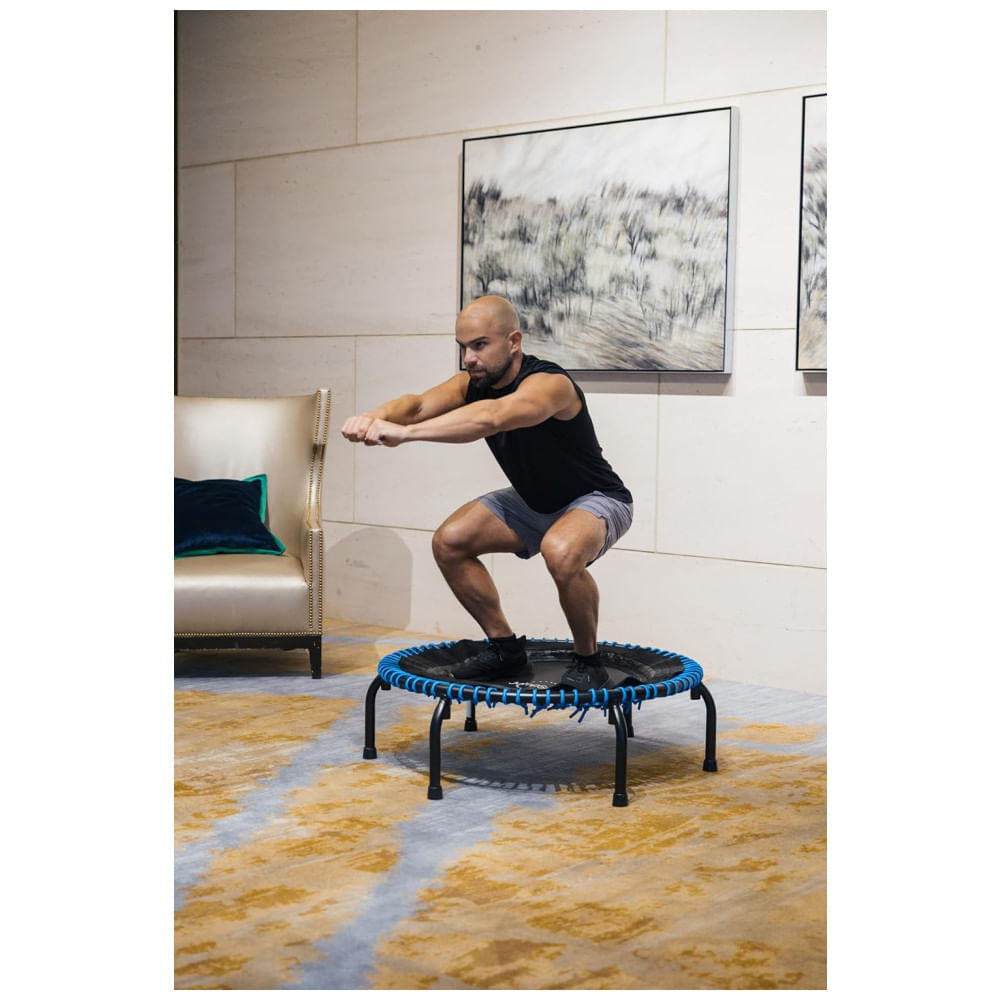 Miniatura 350 Pro Indoor Hovery Duty Trampoline. 39 polegadas 36 Cordas ENDUROLAST PREMIUM 4 Bounce personalizado com 7