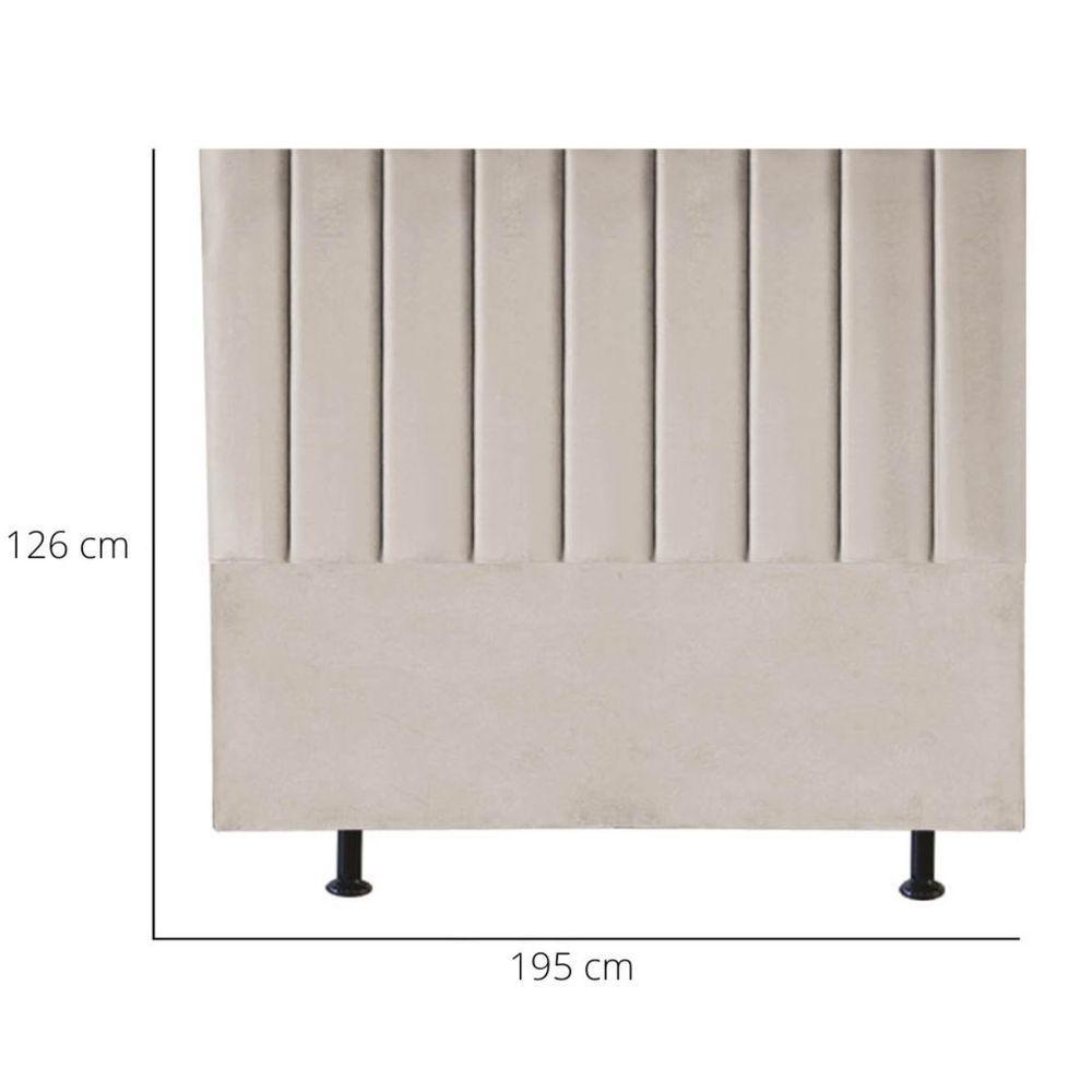 Miniatura Cabeceira De Cama King Box 195 Cm Karla Carla Veludo Cor:bege