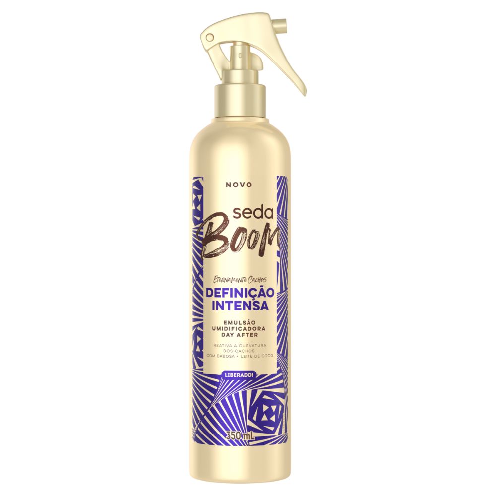 Miniatura Emulsão Umidificadora Day After Seda Boom Definição Intensa Frasco Borrifador 350ml