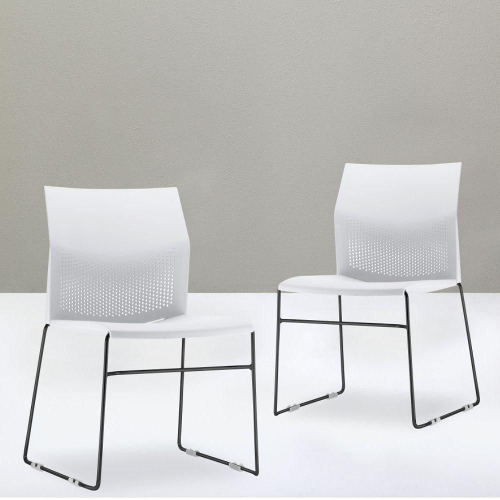 Kit 04 Cadeiras Empilhável Connect F02 Branco