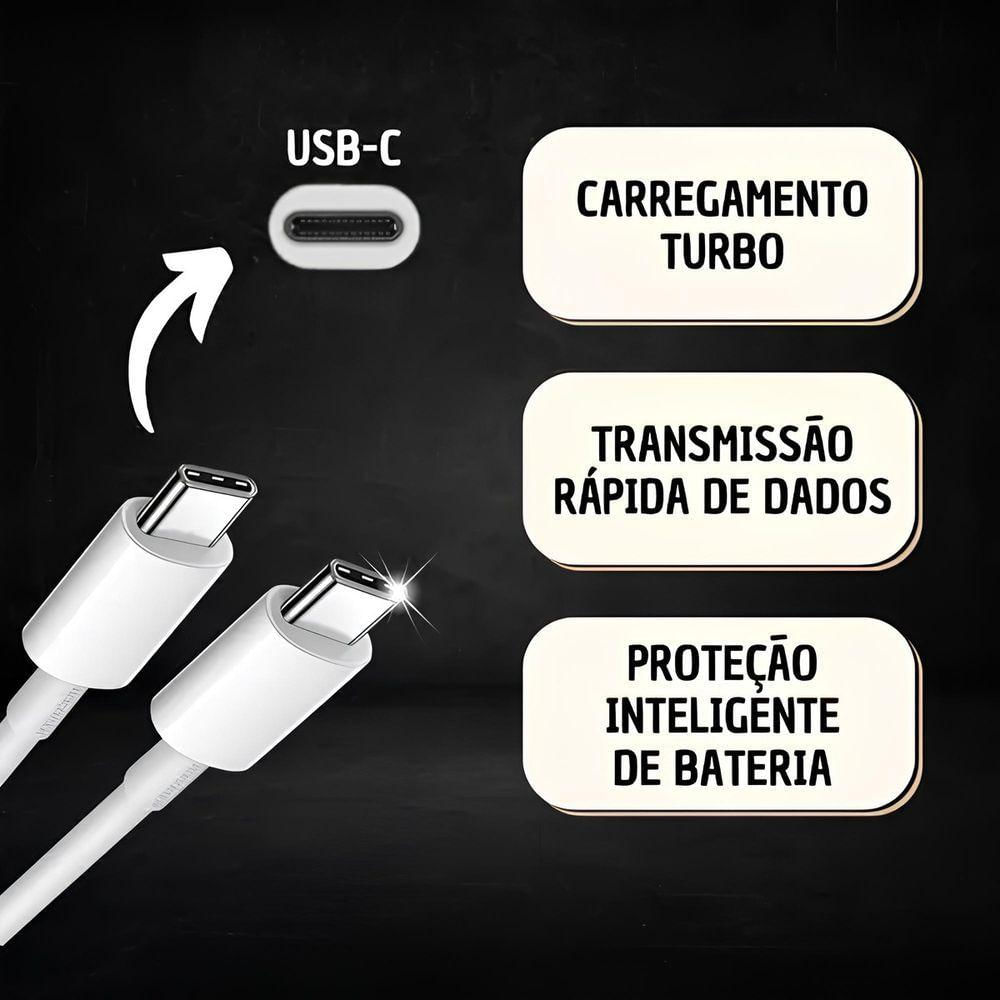 Miniatura Carregador Turbo Branco Compatível Com Iphone 16 Pro Max