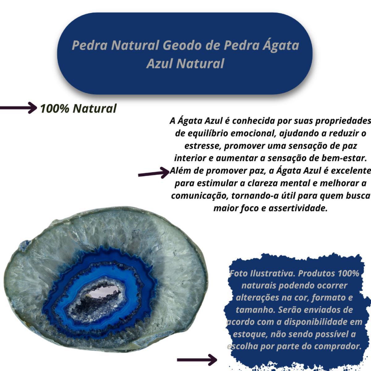 Miniatura Geodo De Pedra Ágata Azul Natural Decoração