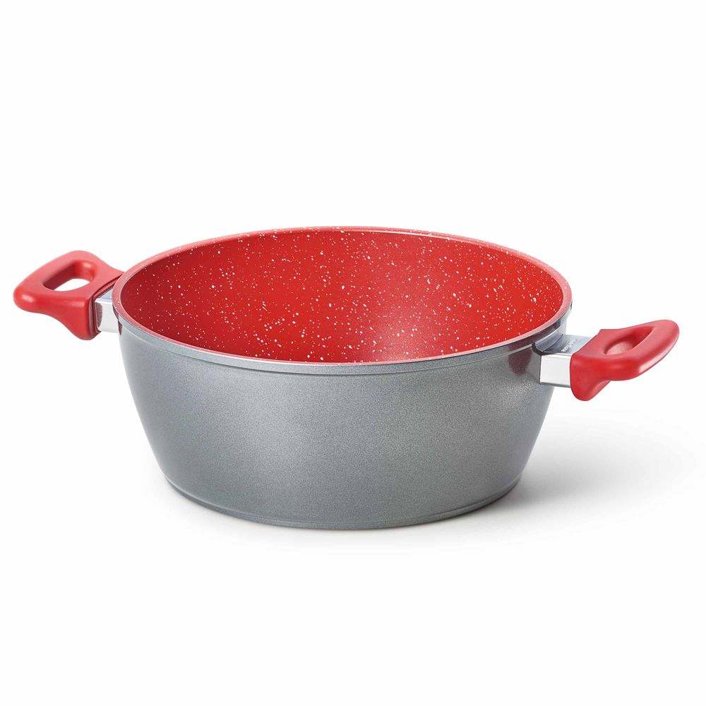 Miniatura Panelas Polishop Day By Day, Family Size, Sauté Grand e Tampa de Vidro Ichef 24cm - Vermelha | Polishop