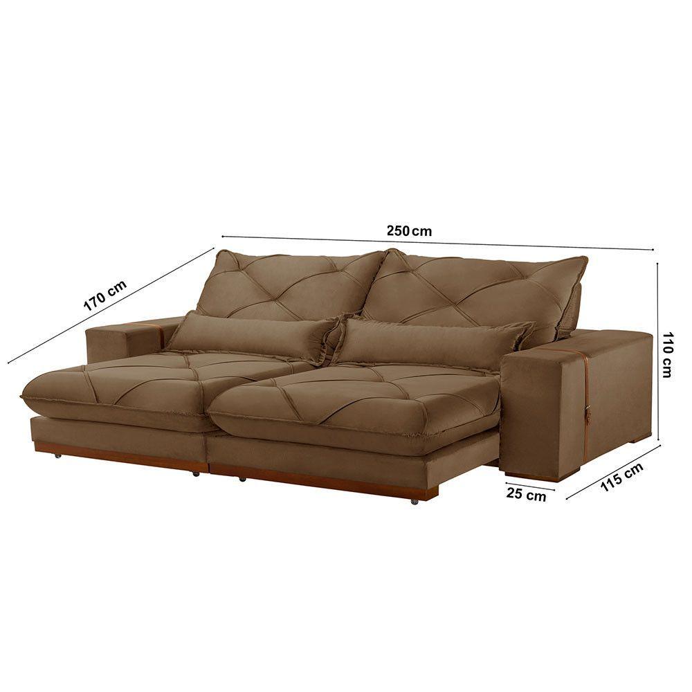Sofá Turim Veludo 02 Módulos De 100cm B25cm Meu Sofá Online B016 Veludo Marrom