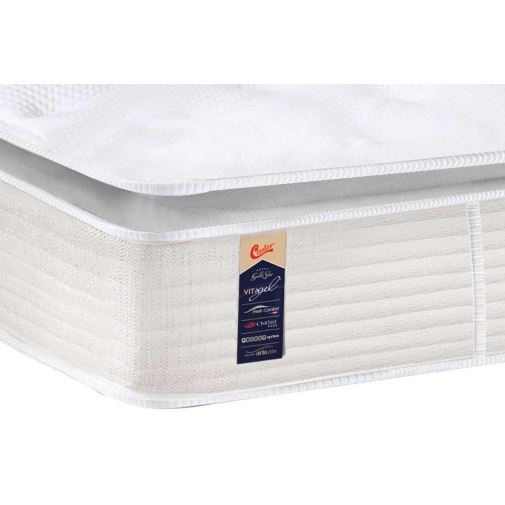 Miniatura Colchão Solteiro Espuma Visco Gel Molas Ensacadas Pocket Gold Star Slx Vitagel Pillow Top (88x188x29) - Castor