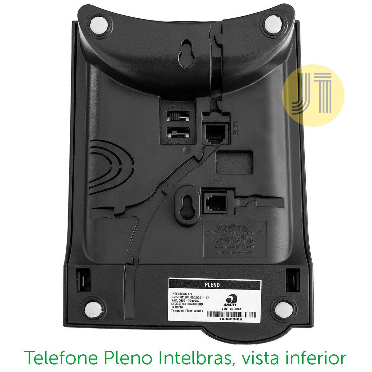 3X Telefone Com Fio Mesa Intelbras Pleno Preto Sem Chave