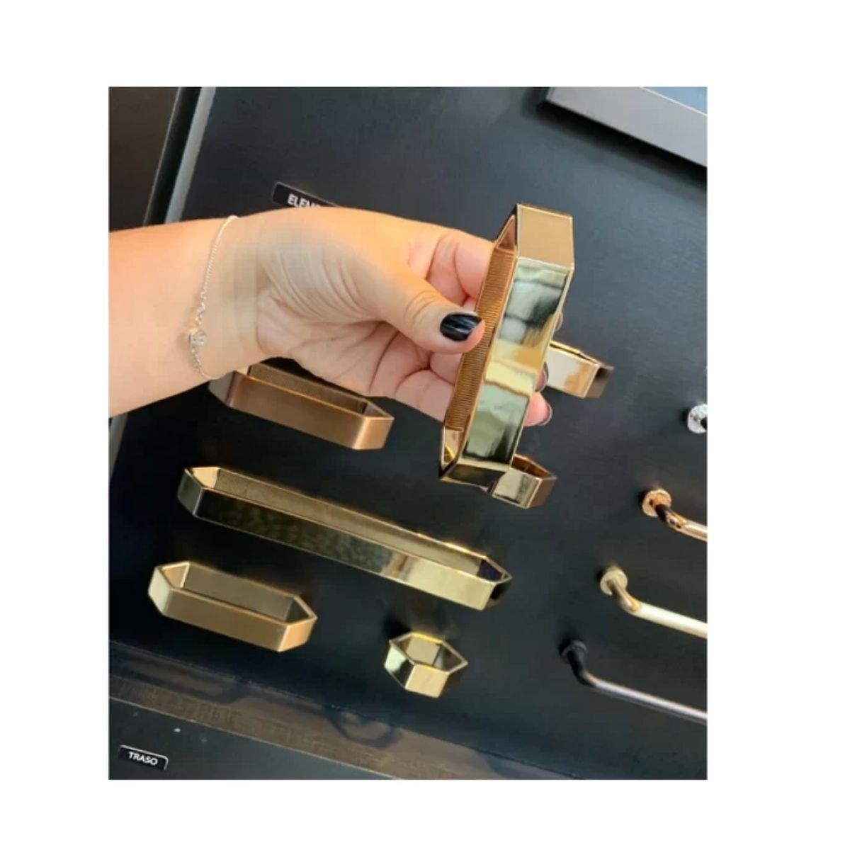 Miniatura Puxador Moveis Elemento M 48Mm Gold Dourado Brilhante Zen
