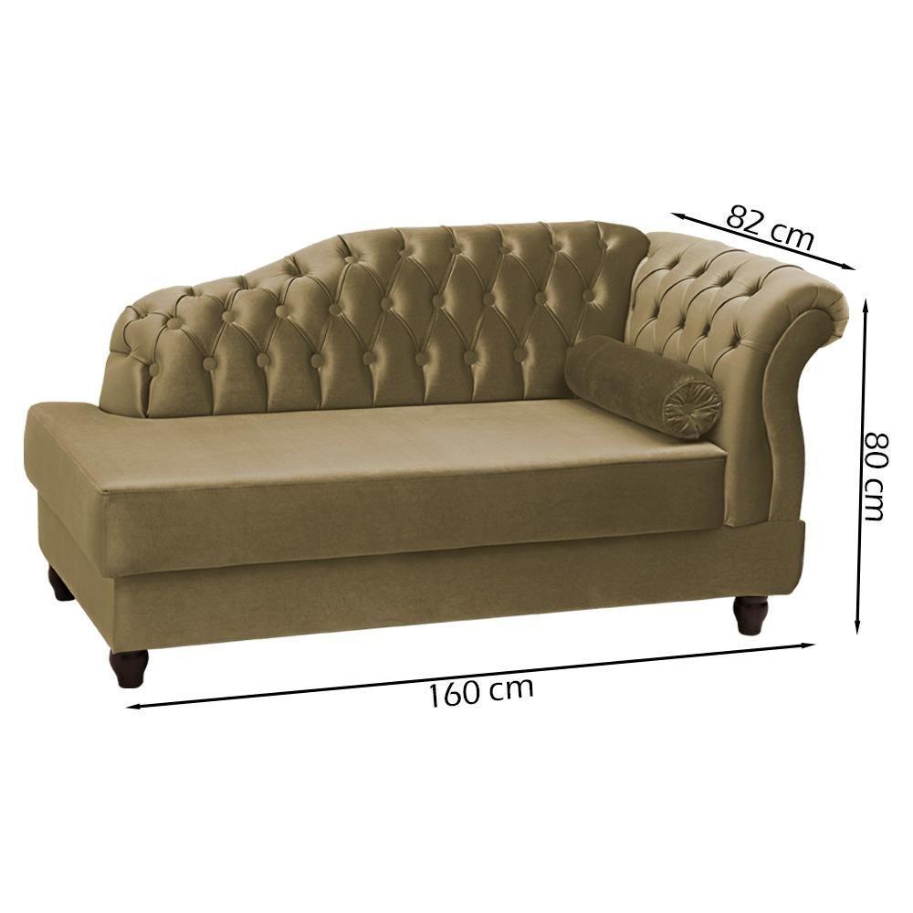 Recamier Diva Chaise Capitone 160 Cm Pes Mdf Gane Sl 945 Veludo Peer Sl 945