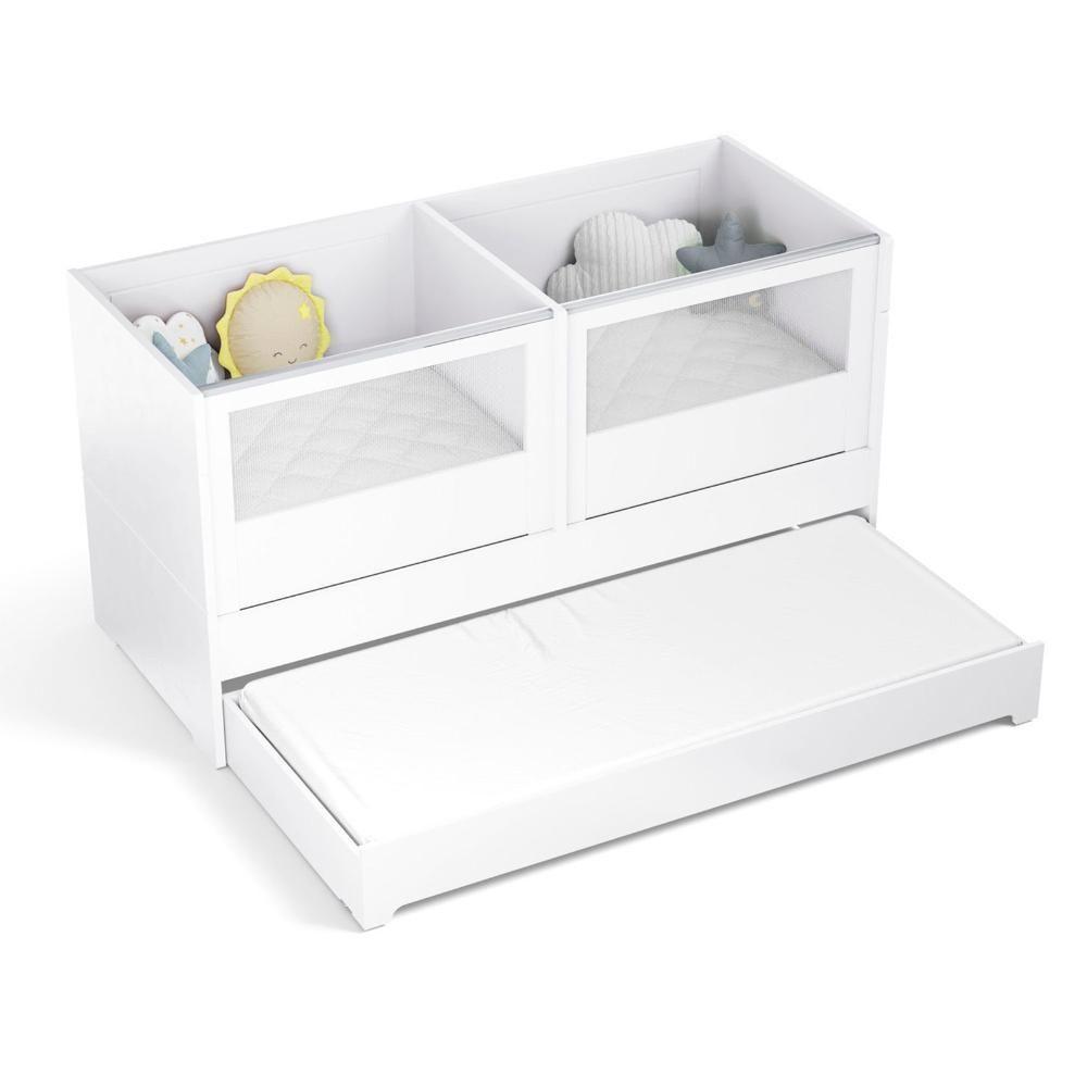 Miniatura Berço Duplo Para Gêmeos Coleção Sol E Mar Divicar Branco