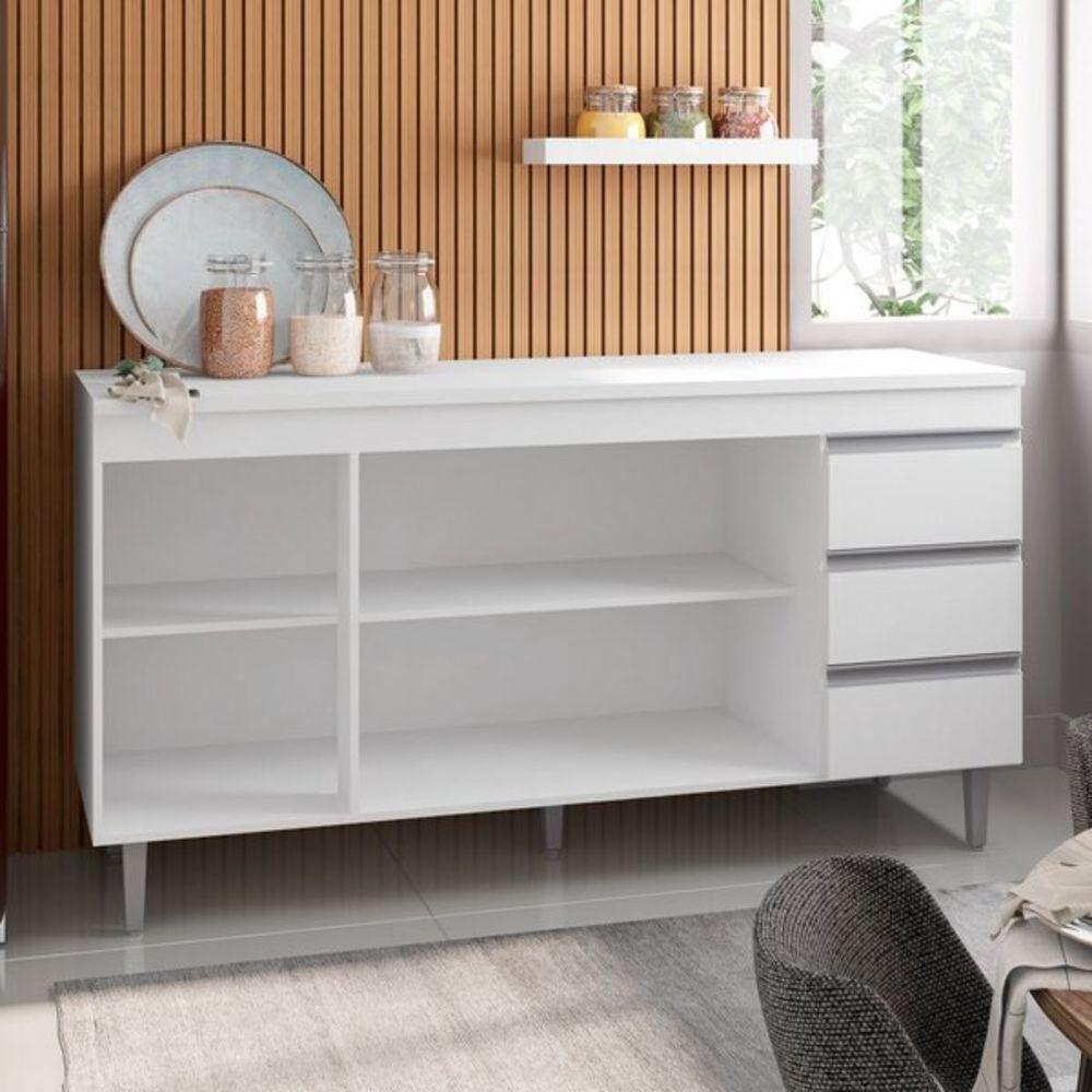 Miniatura Armário De Cozinha Compacta Sem Tampo 220 Cm Andréia Branco