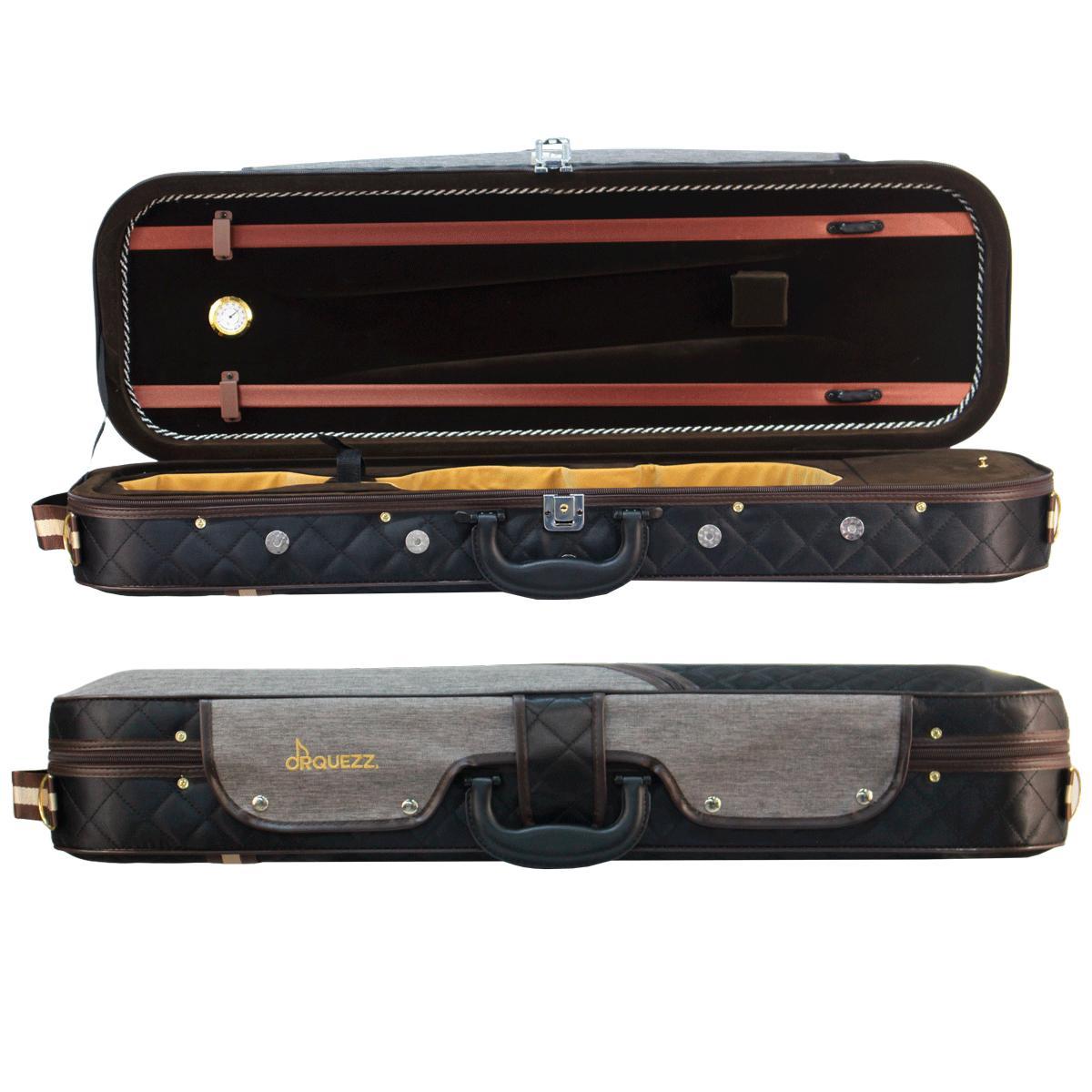 Miniatura Estojo Orquezz Retangular Luxo Para Violino 4/4 Soft