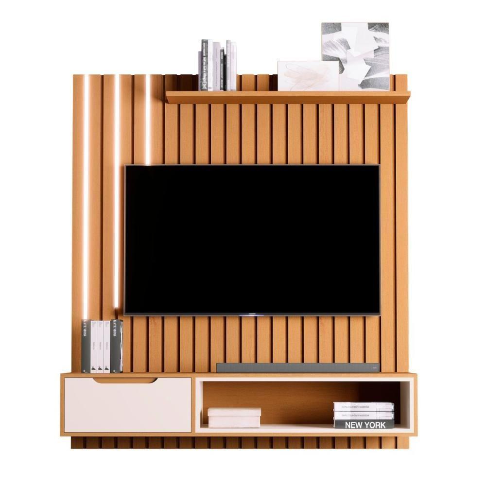 Miniatura Painel Ripado Para Tv 58 Polegadas Autumn Nature Off White