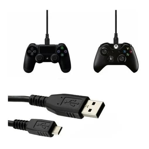 Miniatura Cabo Carregador Controle Ps4 Xbox One Com Filtro Usb V8 2M