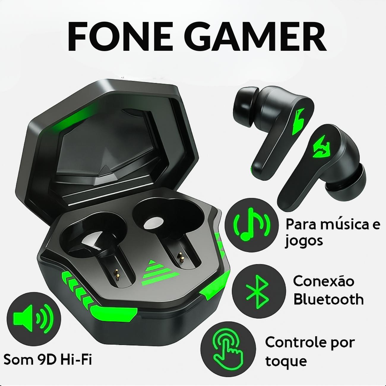 Fone Gamer Bluetooth 5.1 - Jogos Online Celular E Pc