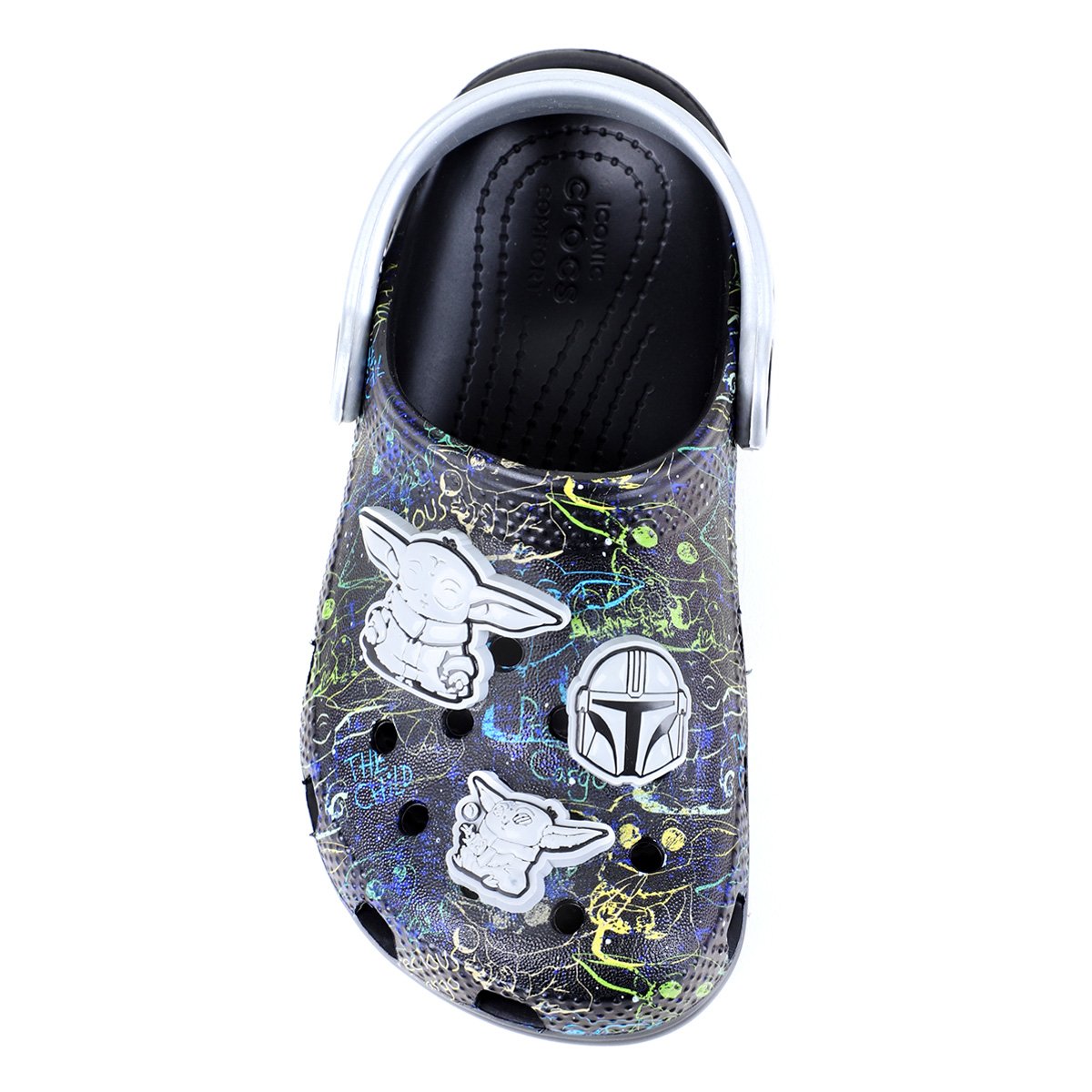 Miniatura Crocs Infantil Star Wars Baby Yoda Masculino Preto - 22
