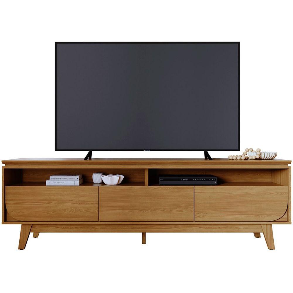 Miniatura Rack Bancada Serena 3 Gavetas Para Tv De 75 Polegadas Cumaru