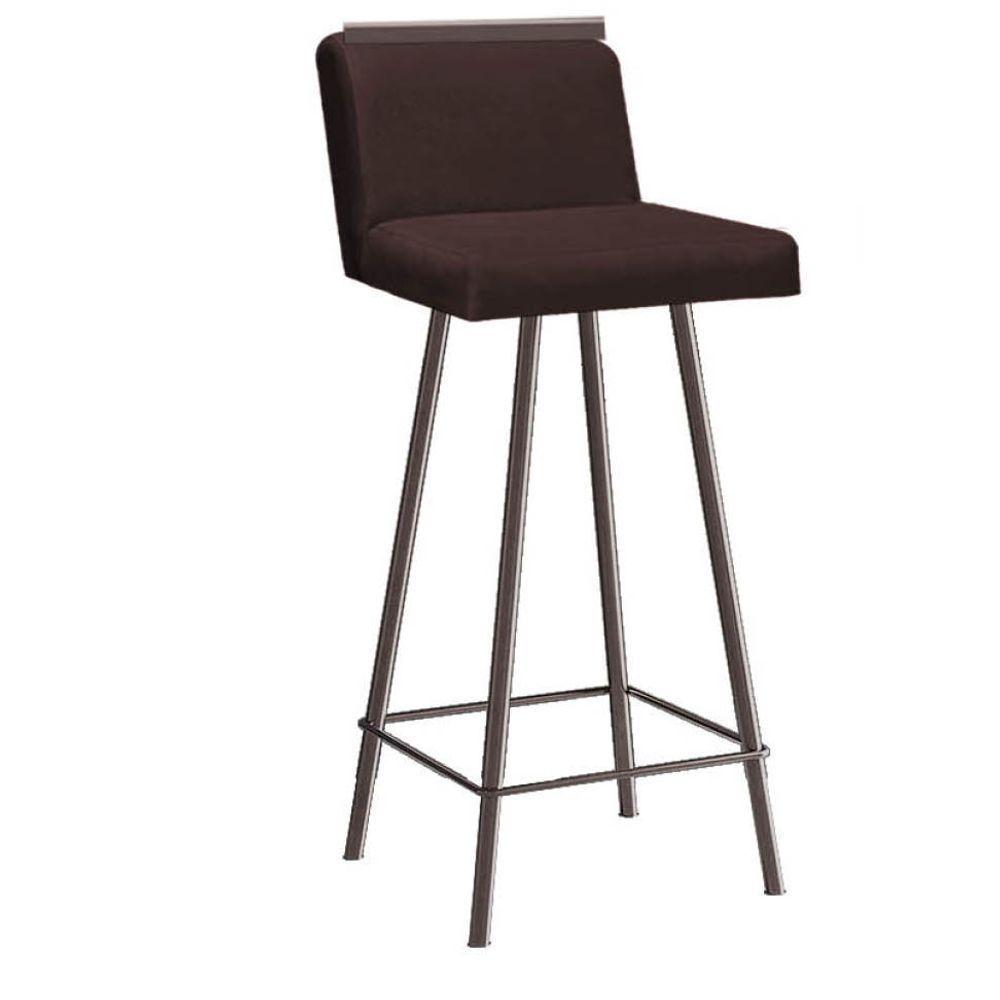 Miniatura Banqueta Com Encosto Eiffel Bistrô Cozinha Aplique Ferro Marrom Sintético Marrom - Ahazzo Móveis